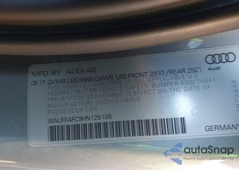 2017 Audi S6 4.0T Premium Plus из США, поврежденный, VIN WAUFFAFC9HN128166